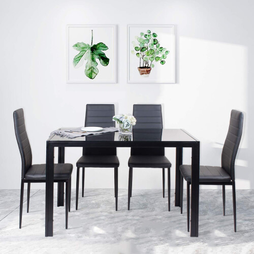 Joolihome 4 PCS Faux Leather Dining Chairs Set High Back 1