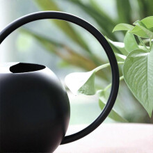 (Black) Flower Pot Watering Can Kettle Stainless Steel Gardening Tool 400 ML Black/Gray/White Comfortable Handle Portable