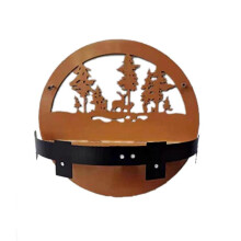 (Brown) Rack Wine Display Stand Storage Wall Hanging Metal Black/Brown Easy To Install Brown Bourbon Whiskey Barrel Shelf