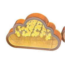 (yellow) Cloud Tulip Lamp Table Bedside Mirror Night Light Birthday Gift DIY Material~
