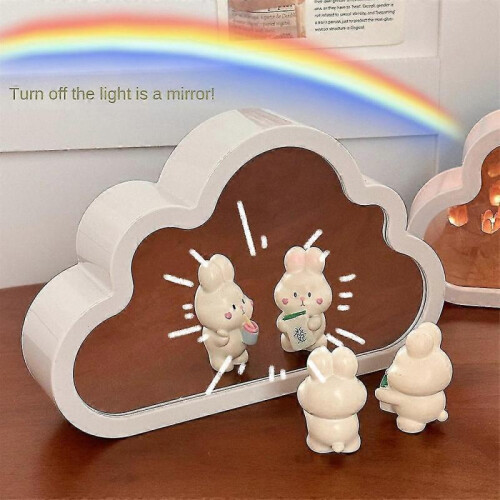 (yellow) Cloud Tulip Lamp Table Bedside Mirror Night Light Birthday Gift DIY Material~ 2