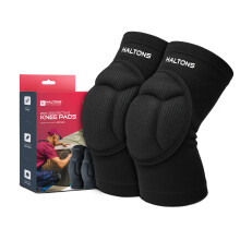 Haltons - 2 Pack Knee Pads Black, EVA Foam Padding- Small/Medium