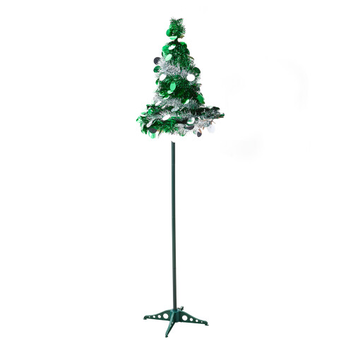 Living And Home 5ft Decorative Pop-up Artificial Tinsel Christmas Tree 1