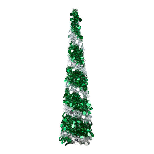 Living And Home 5ft Decorative Pop-up Artificial Tinsel Christmas Tree