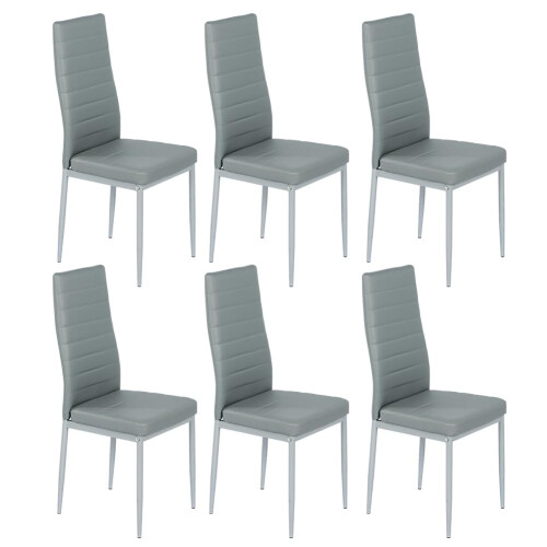 Joolihome 6 PCS Faux Leather Dining Chairs Set High Back