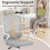 (Grey）Ergonomic Mid-Back Mesh Office Chair 9