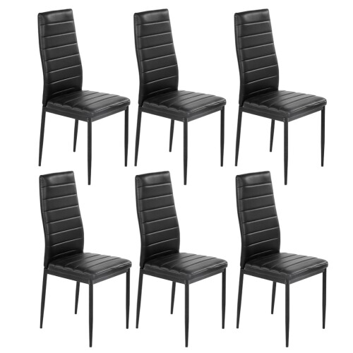 Joolihome 6 PCS Faux Leather Dining Chairs Set High Back