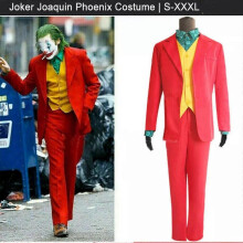 (M) Joker Joaquin Phoenix Arthur Fleck Cosplay Costume Mens Halloween Party Suit[