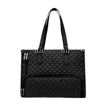 (Black) Womens Lunch Tote Bag Lunch Box Bag Computer Shoulder Handbag for Casual Office