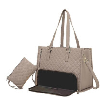 (Khaki) Womens Lunch Tote Bag Lunch Box Bag Computer Shoulder Handbag for Casual Office