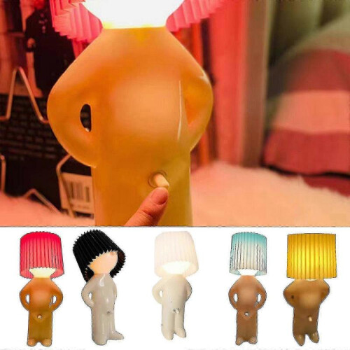 (White) -new A Shy Man Boy Desk Lamp, S Table Lamp Bedside 1