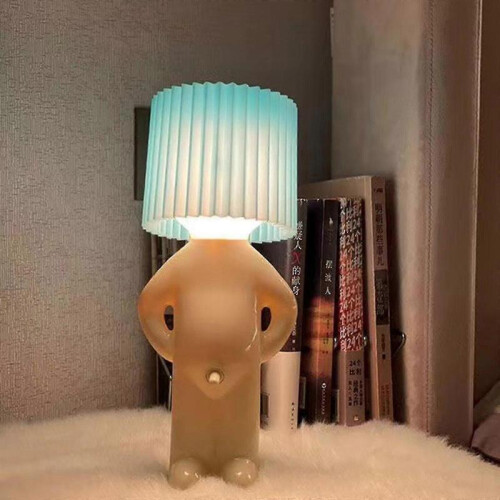 (Blue) -new A Shy Man Boy Desk Lamp, S Table Lamp Bedside 1