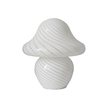 (Black white) 3 Colors Adjustable Mushroom Lamp, Glass Table Lamp Vintage Style Night Light[PB]