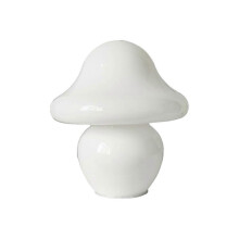(white) 3 Colors Adjustable Mushroom Lamp, Glass Table Lamp Vintage Style Night Light[PB]