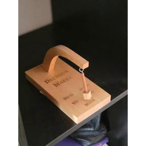 (A, yellow) Wooden Decision Maker Magnetic Swing Pendulum Decision Tabletop Game Toy Decor