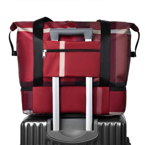 (red) Foldable Waterproof Travel Bag, Extra Large Capacity, Red