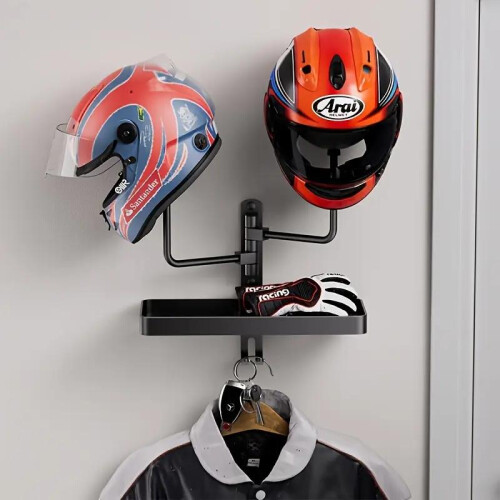 Versatile Rotating Helmet & Glove Storage Rack