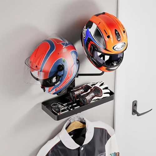 Versatile Rotating Helmet & Glove Storage Rack 2