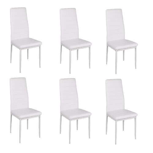 Joolihome 6 PCS Faux Leather Dining Chairs Set High Back