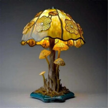 (color03) Mushroom Table Lamps Plant Series Lamp Night Light Stained Resin Home Decor
