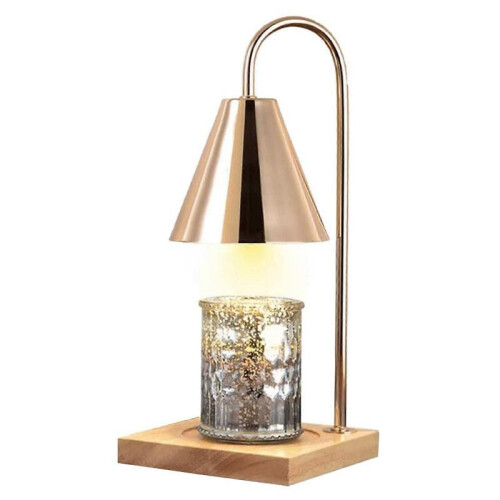 (British regulations, Gold) Candle Warmer Lamp - Adjustable Light Controller for Home Decor - Smokeless Design - Safe for All - Timer Function