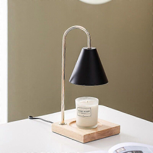 (British regulations, Black) Candle Warmer Lamp - Adjustable Light Controller for Home Decor - Smokeless Design - Safe for All - Timer Function