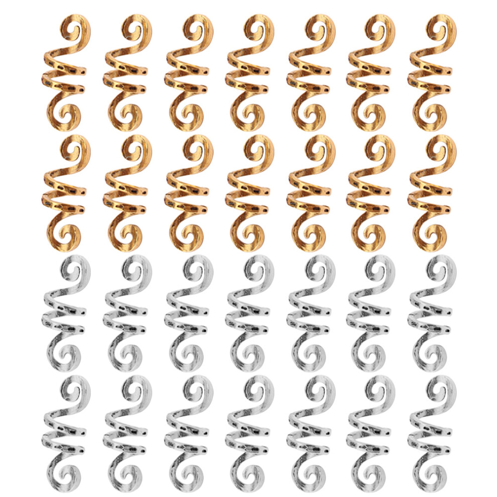 Inoomp Unisex Light 40Pcs Alloy Dreadlock Rings Retro Hollow Hair Braiding Accessories