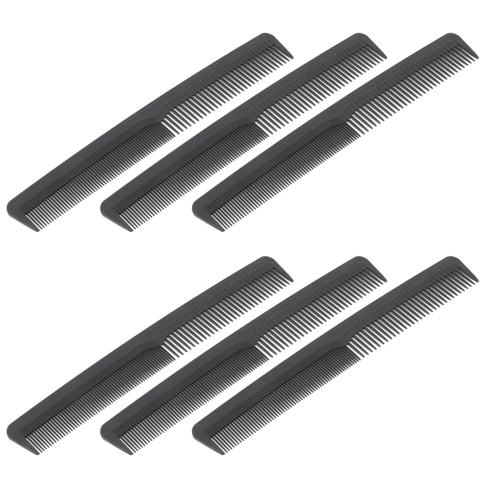 Solustre Unisex 6Pcs Double Tooth Plastic Hair Combs Fine And Wide For Men Women