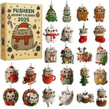 (Pusheen)2025 Christmas Advent Calendar – Full-Style Acrylic Decoration