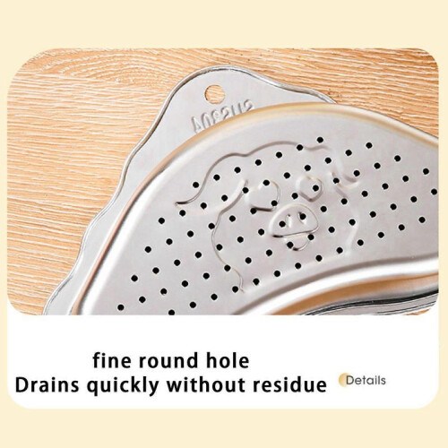 (silver) Triangle Sink Drain Basket, Stainless Steel, Durable, Creative Design for Kitchen Supplies 2