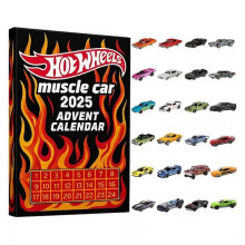 2025 Christmas Advent Calendar - 24 Days Countdown Calendar Hot Wheels muscle car series blind box Acrylic Ornaments, Reusable Christmas Tree Decor Bl