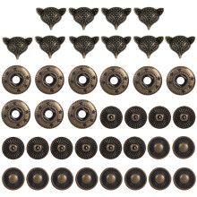 10Sets Coffee Alloy DIY Snap Fasteners for Clothes Repair and Craft