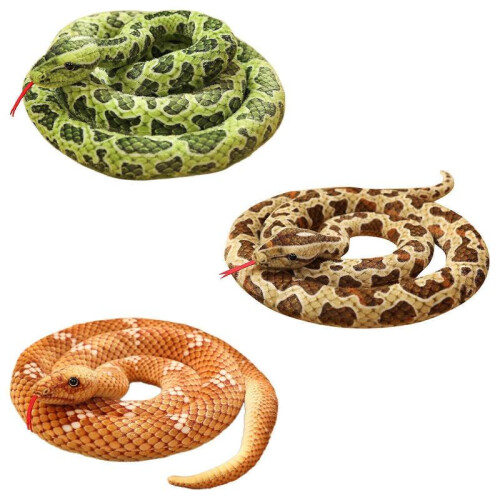 (brown) Giant Snakes Plush Toy Simulation Long Python Stuffed Snake Kids Gift Party 2M 2