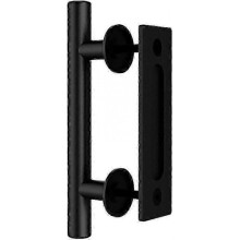 12-Inch Black Sliding Barn Door Handle - Industrial-Style Pull for Wooden Doors -CN