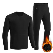 (S) Winter Heated Jacket Underwear Suit USB Battery Electric Heating Warm Tops Pant