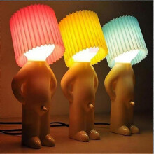 (Blue) Creative Lamp Naughty Boy Shy Man Small Night Lamp Home Decoration Eu Plug[PB]