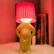 (Red) Creative Lamp Naughty Boy Shy Man Small Night Lamp Home Decoration Eu Plug[PB]