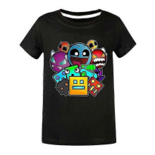 (13-14 years old, black) 7-14 Years Old Kids Geometry Dash T-Shirt Game Fans Boys Girls Cool Casual Short Sleeve T-Shirt Birthday Christmas Gift - DSW