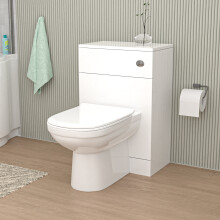 Nes Home 500mm WC Unit & Round Back To Wall Ceramic Toilet With Cistern