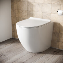 Rimless Round Back To Wall Pan with Soft Close Toilet Seat