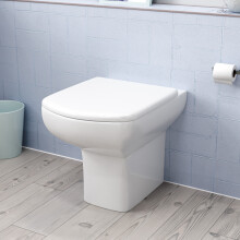 Nes Home Modern Back to Wall Rimless Toilet and Soft Close Seat White