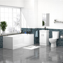 Nes Home 450mm Basin Vanity, Close Coupled Toilet Round Bath Front & End Panel