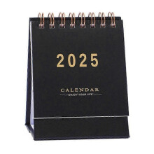 (Black) 2025 Desk Calendar Annual Planner Standing Flip Calendar with Coil To-Do List Schedule Organizer Home Office School Supplies