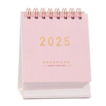 (Pink) 2025 Desk Calendar Annual Planner Standing Flip Calendar with Coil To-Do List Schedule Organizer Home Office School Supplies