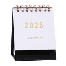 (White) 2025 Desk Calendar Annual Planner Standing Flip Calendar with Coil To-Do List Schedule Organizer Home Office School Supplies