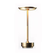 (Gold) LED Charging Desk Lamp Industrial Style Touch Dimming USB Portable Charging Coffee Shop Bar Vintage Decor Atmosphere Night Light