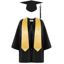 (size30, black) Preschool And Kindergarten Graduation Gown Cap Tassels Set For Kid Grad Gift