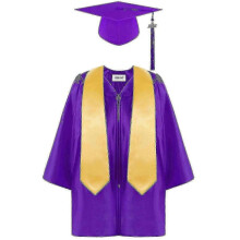 (size21, purple) Preschool And Kindergarten Graduation Gown Cap Tassels Set For Kid Grad Gift