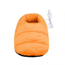 (Orange) Electric Heated Foot Warmer Anti-slip Wear Resistant Heated Slippers Pad Under Desk Bed Office Use