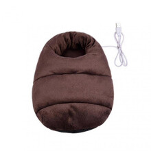 (Coffee) Electric Heated Foot Warmer Anti-slip Wear Resistant Heated Slippers Pad Under Desk Bed Office Use